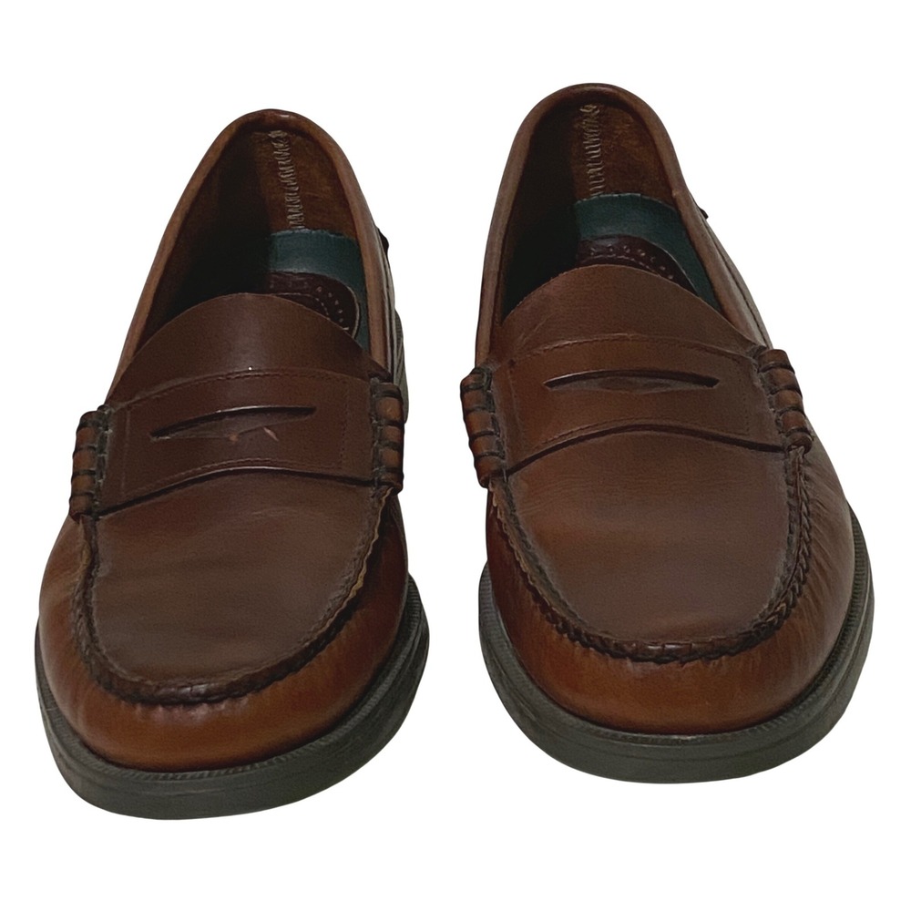 Sebago Mens Classic Brown Leather Penny Loafers Preppy Slip On Shoes 10 D 70643